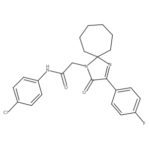 N-(4-chlorophenyl)-2-(3-(4-fluorophenyl)-2-oxo-1,4-diazaspiro[4.6]undec-3-en-1-yl)acetamide Structure