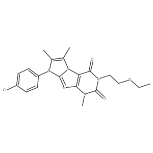 8-(4-chlorophenyl)-3-(2-ethoxyethyl)-1,6,7-trimethyl-1H-imidazo[2,1-f]purine-2,4(3H,8H)-dione结构式