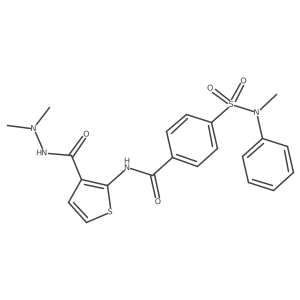 N-(3-(2,2-dimethylhydrazinecarbonyl)thiophen-2-yl)-4-(N-methyl-N-phenylsulfamoyl)benzamide Structure