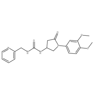 1-(1-(3,4-Dimethoxyphenyl)-5-oxopyrrolidin-3-yl)-3-(pyridin-2-ylmethyl)urea结构式