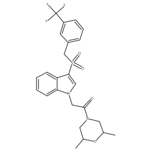 1-(2,6-dimethylmorpholino)-2-(3-((3-(trifluoromethyl)benzyl)sulfonyl)-1H-indol-1-yl)ethanone结构式