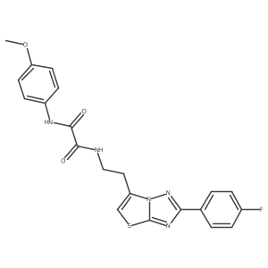 N1-(2-(2-(4-fluorophenyl)thiazolo[3,2-b][1,2,4]triazol-6-yl)ethyl)-N2-(4-methoxyphenyl)oxalamide结构式
