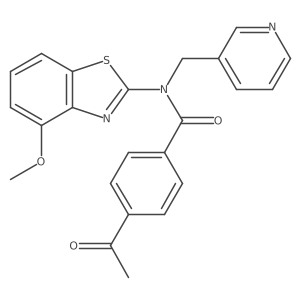 4-acetyl-N-(4-methoxybenzo[d]thiazol-2-yl)-N-(pyridin-3-ylmethyl)benzamide结构式