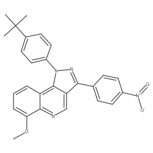 1-(4-tert-butylphenyl)-6-methoxy-3-(4-nitrophenyl)-1H-pyrazolo[4,3-c]quinoline结构式