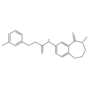 N-(4-methyl-5-oxo-2,3,4,5-tetrahydrobenzo[f][1,4]oxazepin-7-yl)-2-(m-tolyloxy)acetamide结构式