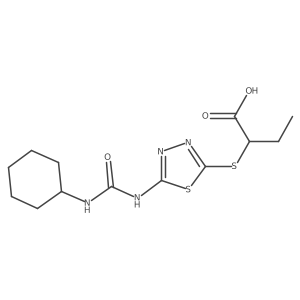 2-((5-(3-Cyclohexylureido)-1,3,4-thiadiazol-2-yl)thio)butanoic acid结构式