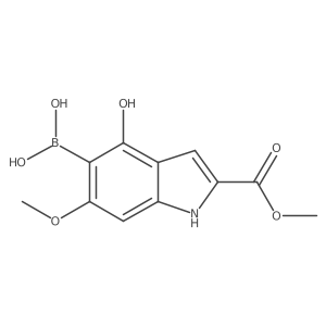 2-Methyl 5-borono-4-hydroxy-6-methoxy-1H-indole-2-carboxylate Structure