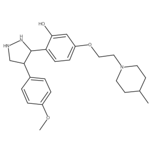 2-[4-(4-Methoxyphenyl)pyrazolidin-3-yl]-5-[2-(4-methylpiperidin-1-yl)ethoxy]phenol结构式