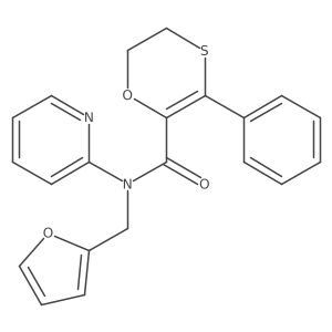 N-(furan-2-ylmethyl)-3-phenyl-N-(pyridin-2-yl)-5,6-dihydro-1,4-oxathiine-2-carboxamide Structure