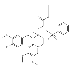 (1R,2S)-1-[(3,4-Dimethoxyphenyl)methyl]-2-[3-(1,1-dimethylethoxy)-3-oxopropyl]-1,2,3,4-tetrahydro-6,7-dimethoxy-2-methyl-isoquinolinium Benzenesulfonate (1:1) Structure