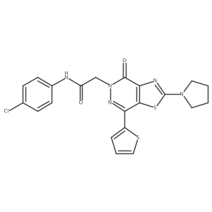 O=C(Cn1nc(-c2cccs2)c2sc(N3CCCC3)nc2c1=O)Nc1ccc(Cl)cc1结构式