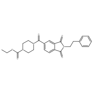 ethyl 4-{[1,3-dioxo-2-(2-phenylethyl)-2,3-dihydro-1H-isoindol-5-yl]carbonyl}piperazine-1-carboxylate Structure