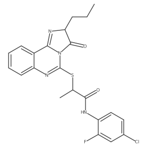 N-(4-chloro-2-fluorophenyl)-2-((3-oxo-2-propyl-2,3-dihydroimidazo[1,2-c]quinazolin-5-yl)thio)propanamide Structure