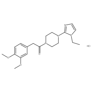 2-(3,4-dimethoxyphenyl)-1-(4-(1-ethyl-1H-imidazol-2-yl)piperazin-1-yl)ethanone hydrochloride Structure