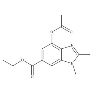 ethyl 7-acetoxy-2,3-dimethyl-3H-benzo[d]imidazole-5-carboxylate结构式