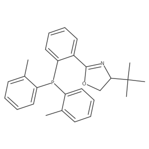 (R)-4-(tert-Butyl)-2-(2-(di-o-tolylphosphanyl)phenyl)-4,5-dihydrooxazole结构式