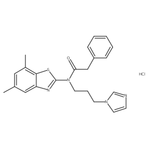 N-(3-(1H-imidazol-1-yl)propyl)-N-(5,7-dimethylbenzo[d]thiazol-2-yl)-2-phenylacetamide hydrochloride结构式