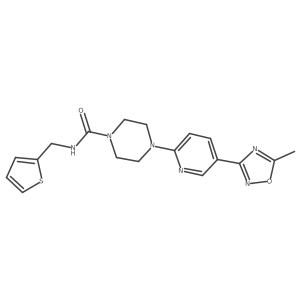 4-(5-(5-methyl-1,2,4-oxadiazol-3-yl)pyridin-2-yl)-N-(thiophen-2-ylmethyl)piperazine-1-carboxamide结构式