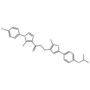 (2-(4-isopropoxyphenyl)-5-methyloxazol-4-yl)methyl 1-(4-bromophenyl)-5-methyl-1H-1,2,3-triazole-4-carboxylate结构式