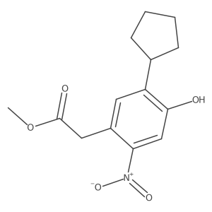 Methyl 2-(5-cyclopentyl-4-hydroxy-2-nitro-phenyl)acetate结构式