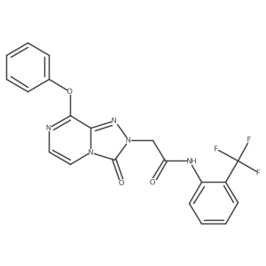 2-(3-oxo-8-phenoxy-[1,2,4]triazolo[4,3-a]pyrazin-2(3H)-yl)-N-(2-(trifluoromethyl)phenyl)acetamide结构式