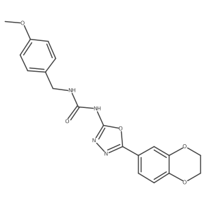 1-(5-(2,3-Dihydrobenzo[b][1,4]dioxin-6-yl)-1,3,4-oxadiazol-2-yl)-3-(4-methoxybenzyl)urea结构式