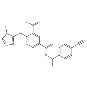 Benzamide, N-[1-(4-cyanophenyl)ethyl]-4-[(4-methyl-4H-1,2,4-triazol-3-yl)thio]-3-nitro-结构式