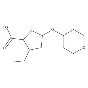 2-ethyl-4-(tetrahydro-2H-pyran-4-yloxy)cyclopentanecarboxylic acid Structure