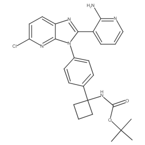 tert-butyl (1-(4-(2-(2-aminopyridin-3-yl)-5-chloro-3H-imidazo[4,5-b]pyridin-3-yl)phenyl)cyclobutyl)carbamate Structure