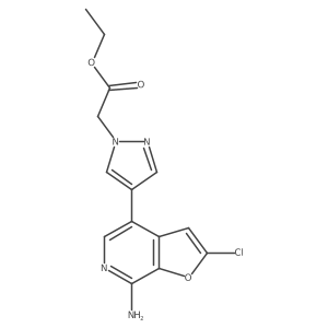 ethyl[4-(7-amino-2-chlorofuro[2,3-c]pyridin-4-yl)-1H-pyrazol-1-yl]acetate Structure