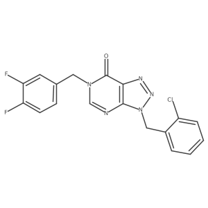 3-(2-chlorobenzyl)-6-(3,4-difluorobenzyl)-3,6-dihydro-7H-[1,2,3]triazolo[4,5-d]pyrimidin-7-one结构式