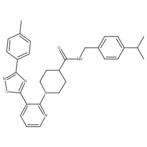 1-{3-[3-(4-methylphenyl)-1,2,4-oxadiazol-5-yl]pyridin-2-yl}-N-[4-(propan-2-yl)benzyl]piperidine-4-carboxamide Structure