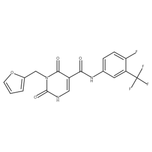 N-(4-fluoro-3-(trifluoromethyl)phenyl)-3-(furan-2-ylmethyl)-2,4-dioxo-1,2,3,4-tetrahydropyrimidine-5-carboxamide Structure