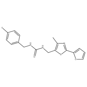 1-(4-Fluorobenzyl)-3-((2-(furan-2-yl)-4-methylthiazol-5-yl)methyl)urea结构式