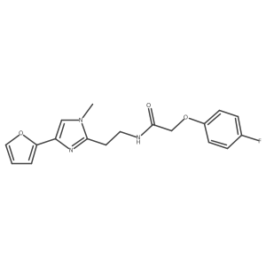 2-(4-fluorophenoxy)-N-(2-(4-(furan-2-yl)-1-methyl-1H-imidazol-2-yl)ethyl)acetamide结构式
