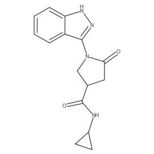 N-cyclopropyl-1-(1H-indazol-3-yl)-5-oxo-3-pyrrolidinecarboxamide Structure
