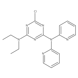 6-Chloro-N2,n2-diethyl-N4,n4-di-2-pyridinyl-1,3,5-triazine-2,4-diamine结构式