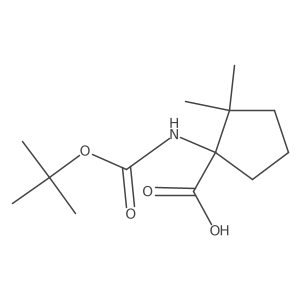 1-((Tert-butoxycarbonyl)amino)-2,2-dimethylcyclopentanecarboxylic acid结构式