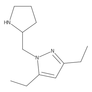 3,5-diethyl-1-(pyrrolidin-2-ylmethyl)-1H-pyrazole Structure