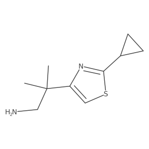 2-(2-Cyclopropyl-1,3-thiazol-4-yl)-2-methylpropan-1-amine Structure
