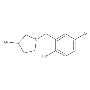 2-((3-Aminopyrrolidin-1-yl)methyl)-4-bromophenol结构式