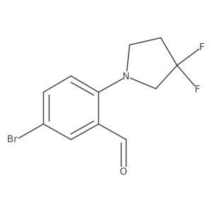 5-Bromo-2-(3,3-difluoropyrrolidin-1-yl)benzaldehyde结构式