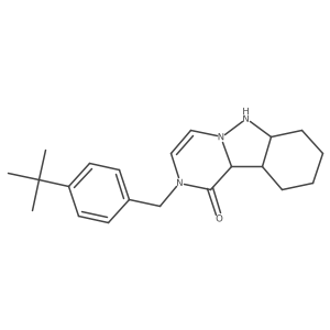 2-[(4-Tert-butylphenyl)methyl]-6,6a,7,8,9,10,10a,10b-octahydropyrazino[1,2-b]indazol-1-one Structure
