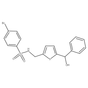 4-bromo-N-((5-(hydroxy(phenyl)methyl)thiophen-2-yl)methyl)benzenesulfonamide结构式