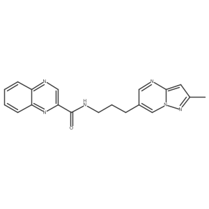 N-(3-(2-methylpyrazolo[1,5-a]pyrimidin-6-yl)propyl)quinoxaline-2-carboxamide结构式
