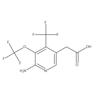 2-(6-Amino-5-(trifluoromethoxy)-4-(trifluoromethyl)pyridin-3-yl)acetic acid结构式