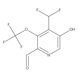 4-(difluoromethyl)-5-hydroxy-3-(trifluoromethoxy)pyridine-2-carbaldehyde Structure