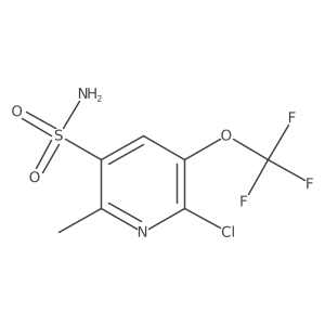 6-Chloro-2-methyl-5-(trifluoromethoxy)pyridine-3-sulfonamide结构式