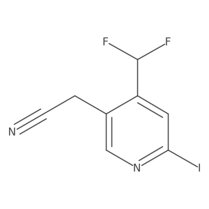 2-(4-(Difluoromethyl)-6-iodopyridin-3-yl)acetonitrile结构式