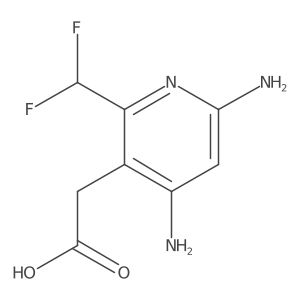 2-(4,6-Diamino-2-(difluoromethyl)pyridin-3-yl)acetic acid结构式